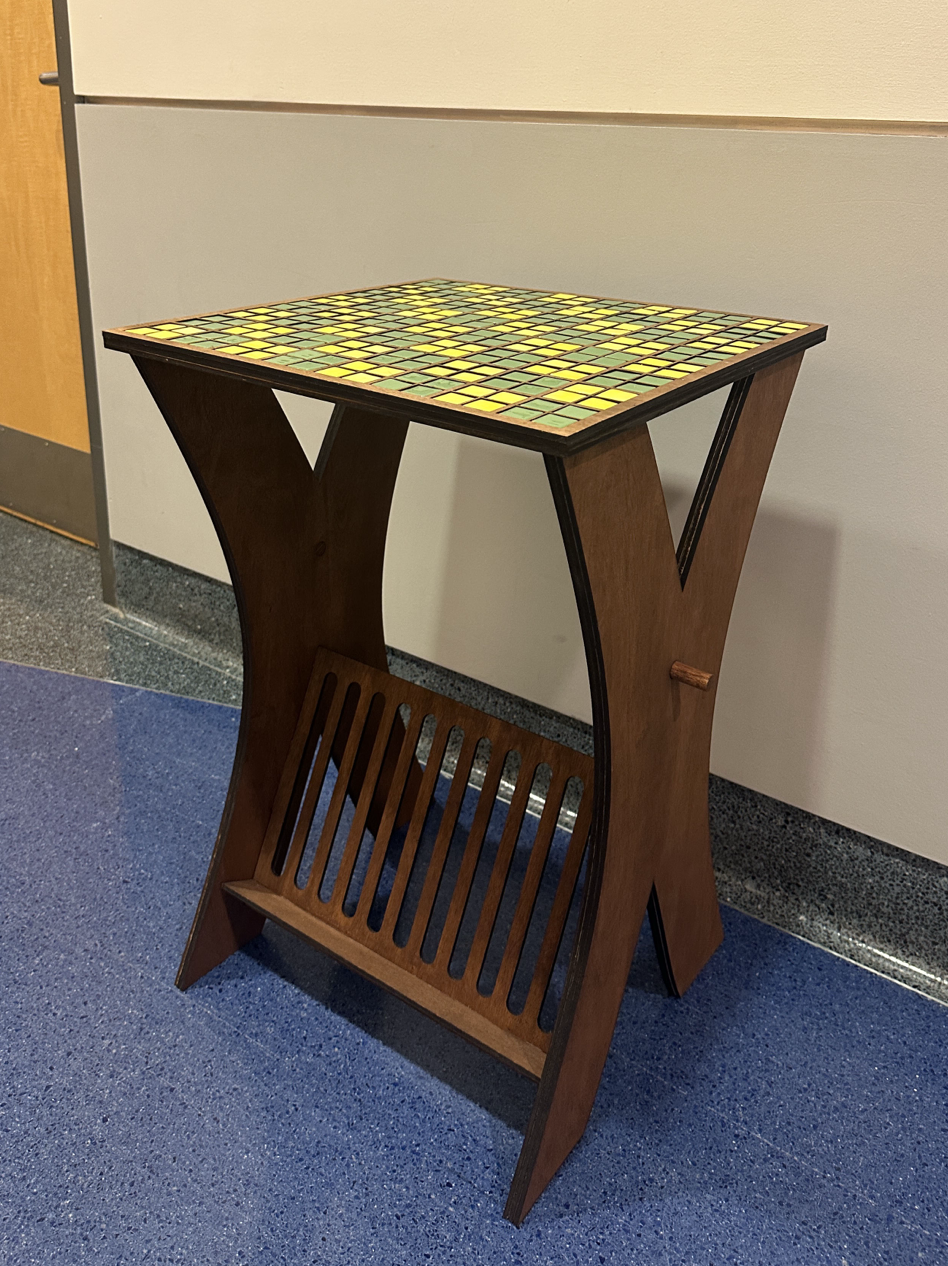 Ceramic Chessboard Side Table final product