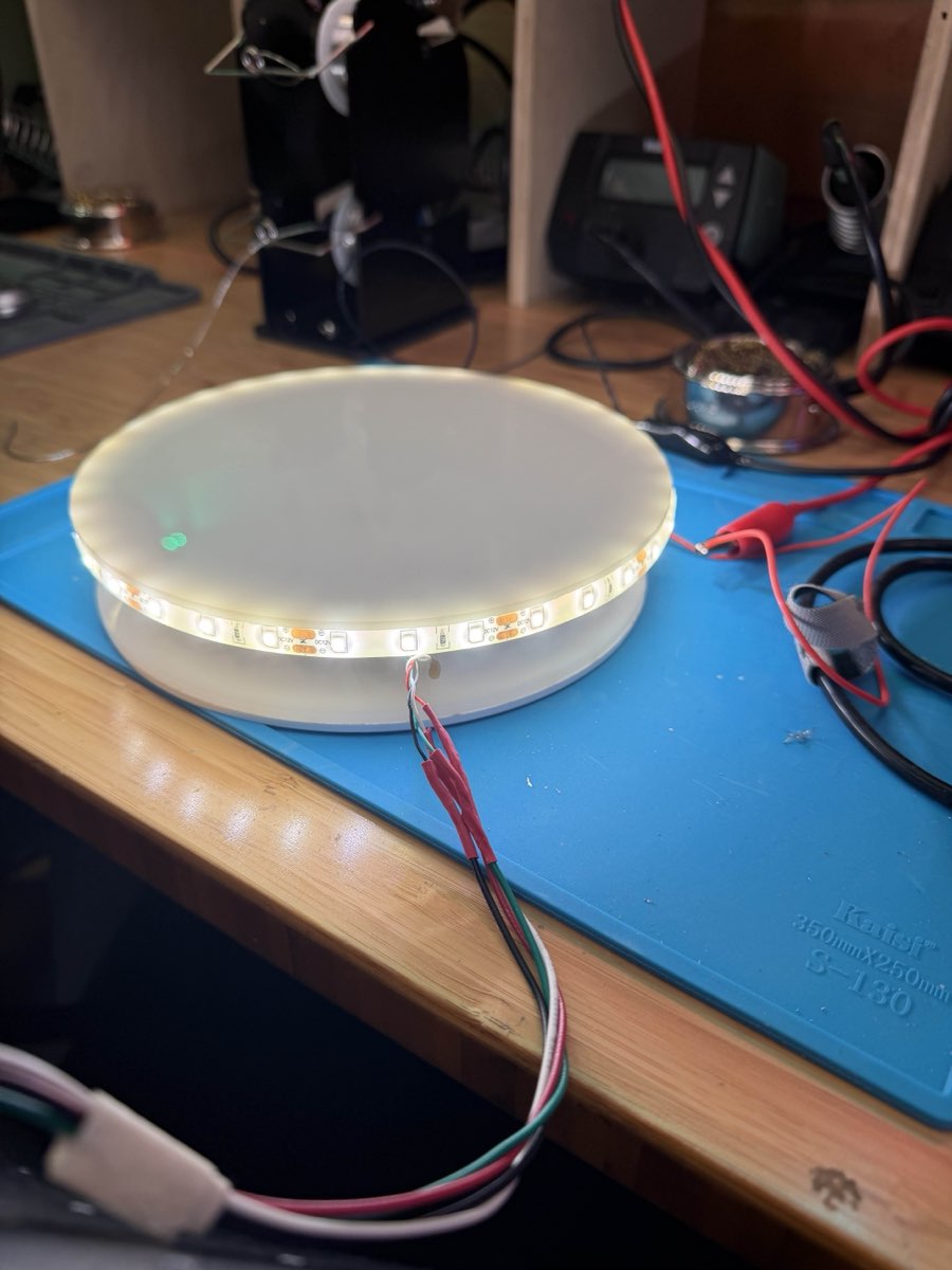 Scale with LED strip installed