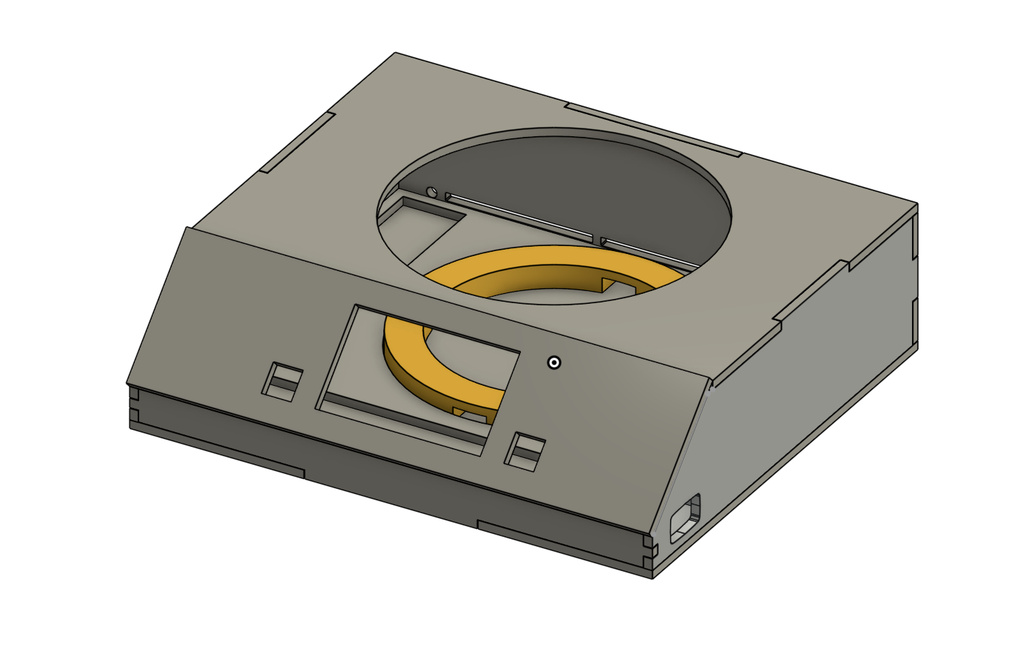 Enclosure V1 CAD, front isometric